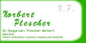 norbert plescher business card